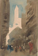 Straßenszene mit weißem Turm - Hercules Brabazon Brabazon — Ansicht des Kunstwerks