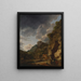 Landschaft mit Berg, Fluss und Wagen - Herman Nauwincx — gerahmtes Bild an der Wand
