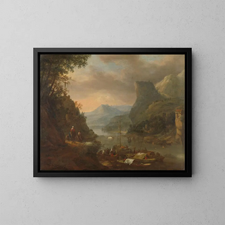 Herman Saftleven - Riviergezicht in een bergachtige streek.webp