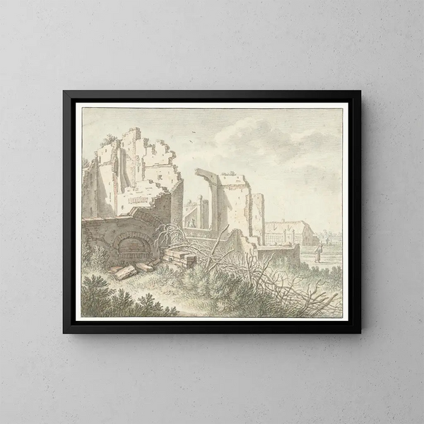 Rune außerhalb der Tür Wittevrouwen in Utrecht - Herman Saftleven — gerahmtes Bild an der Wand