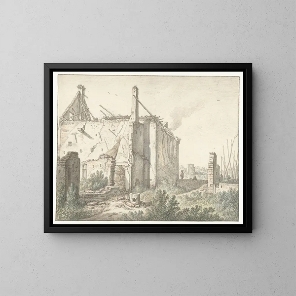 Rune eines Hauses in Utrecht - Herman Saftleven — gerahmtes Bild an der Wand