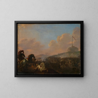 Herman van Lin - Schlacht vor den Toren Roms mit Blick auf die Engelsburg.webp