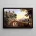 Italienisches Landschaftsgemälde mit Brücke - Herman van Swanevelt — gerahmtes Bild an der Wand