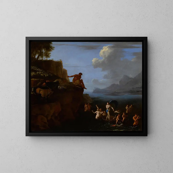 Polyphème und Galatée - Herman van Swanevelt — gerahmtes Bild an der Wand
