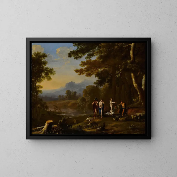 Der Urteil des Paris - Herman van Swanevelt — gerahmtes Bild an der Wand