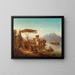 Landschaft Norditaliens, wahrscheinlich der Comer See - Hermann August Krüger — gerahmtes Bild an der Wand