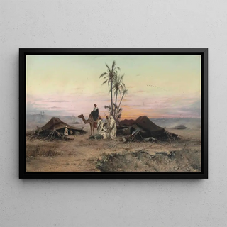 Hermann David Salomon Corrodi - A Bedouin Camp At Dusk.webp