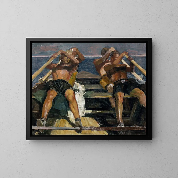 Die Ruderer - Hermann Groeber — gerahmtes Bild an der Wand