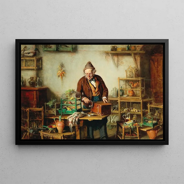 Bei dem Viehhändler - Hermann Kern — gerahmtes Bild an der Wand