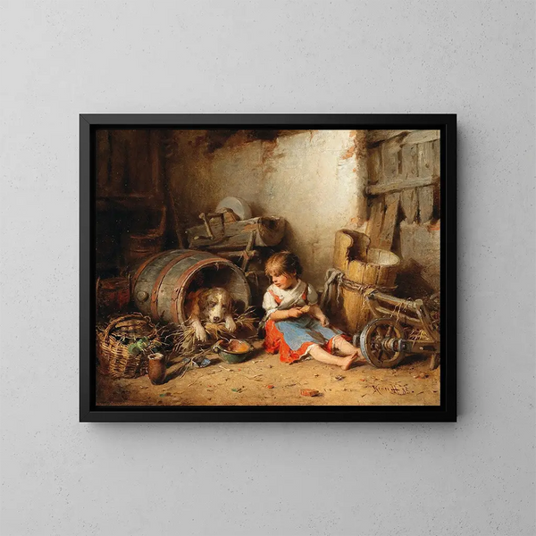 Spielgefährten - Hermann Kern — gerahmtes Bild an der Wand