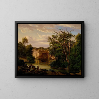 Landschaft der Hügelregion - Hermann Lungkwitz — gerahmtes Bild an der Wand