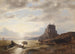 Küstenlandschaft mit Fischern - Hermann Ottomar Herzog — Ansicht des Kunstwerks