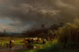 Hermann Ottomar Herzog - Landscape with a Windmill.webp