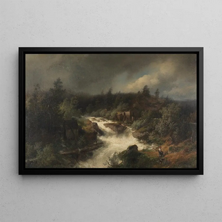 Hermann Ottomar Herzog - Wassermhle am tosenden Gebirgsbach.webp