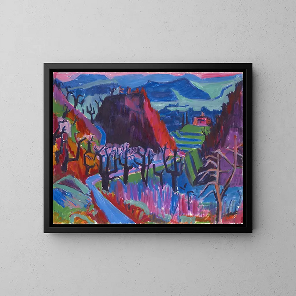 Landschaft mit Kastanienbäumen - Hermann Scherer — gerahmtes Bild an der Wand