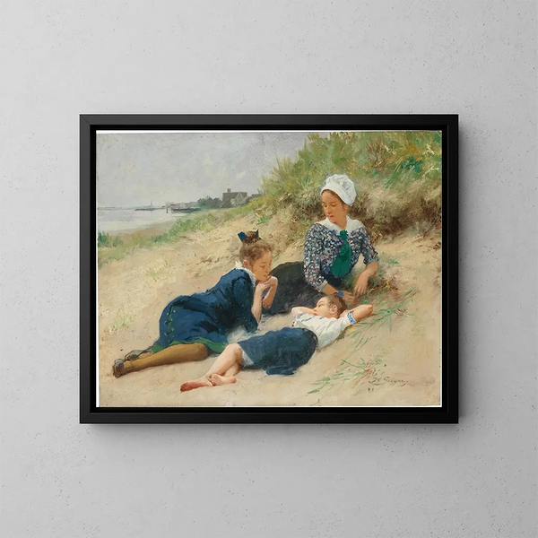 Ein Sommertag in den Dünen - Hermann Seeger — gerahmtes Bild an der Wand