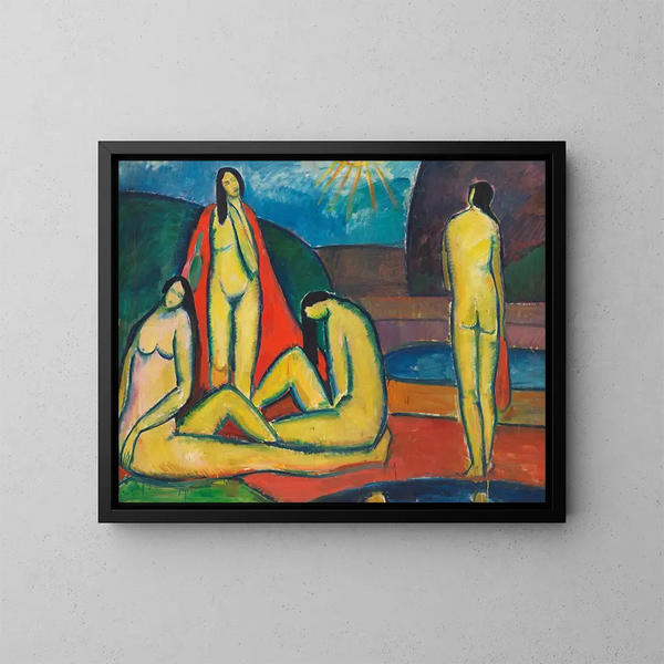 Frauen nackt beim Baden - Hermann Stenner — gerahmtes Bild an der Wand