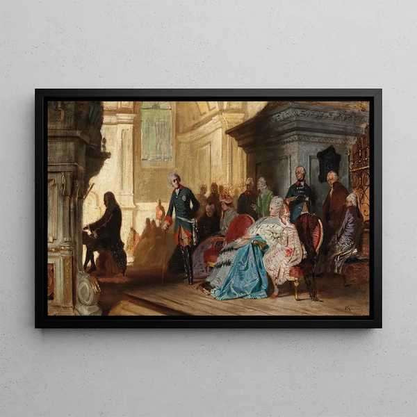 Hermann von Kaulbach - Johann Sebastian Bach at the Organ in Sanssouci in the Presence of Frederick the Great and the Royal Family on 7 May 1747.webp