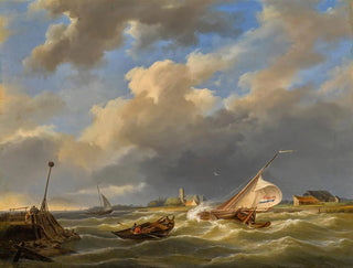 Hermanus Koekkoek - Boats At Sea.webp
