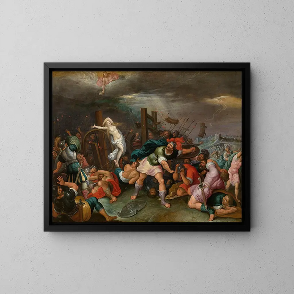 Der Märtyrertod der heiligen Katharina von Alexandria - Hieronymus Francken II — gerahmtes Bild an der Wand