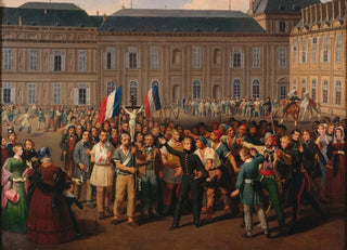 Hippolyte Lecomte - Les polytechniciens portant le crucifix sauv de la chapelle des Tuileries lors des meutes du 24 fvrier 1848.webp