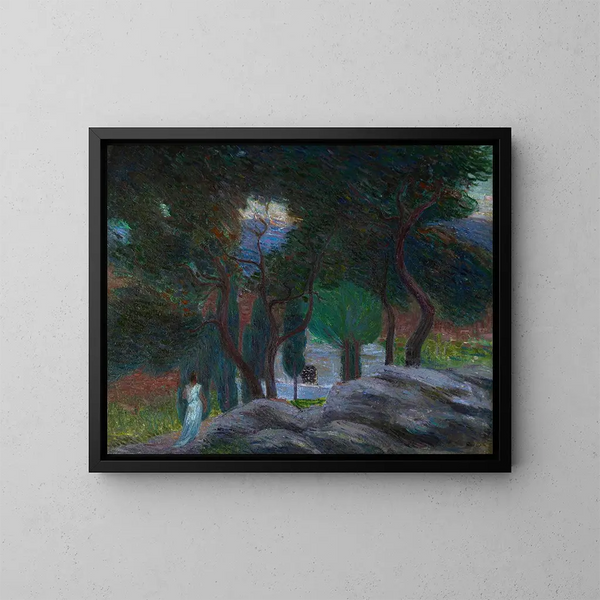Eine Abend im Frühling des Lebens um 1890 - Hippolyte Petitjean — gerahmtes Bild an der Wand