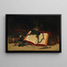 Orientalistische Stillleben mit einem Koran - Hippolyte Pierre Delanoy — gerahmtes Bild an der Wand