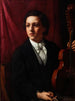 Eine junge Musikerin mit ihrer Violine Porträt von Frau Rung 1854-1914 - Holger Roed — Ansicht des Kunstwerks