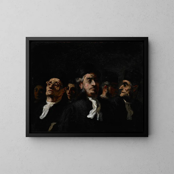 Eine Versammlung von Anwälten - Honoré Daumier — gerahmtes Bild an der Wand