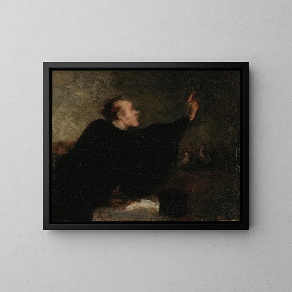 Anwalt plädierend - Honoré Daumier — gerahmtes Bild an der Wand