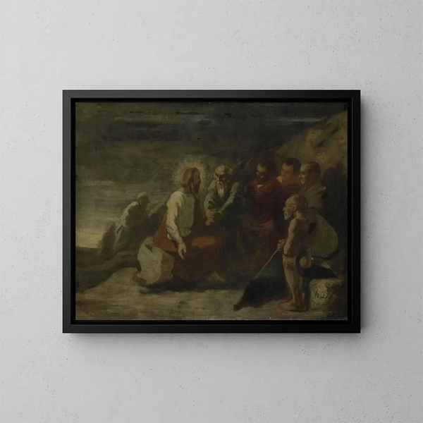Der Christus und seine Jünger - Honoré Daumier — gerahmtes Bild an der Wand