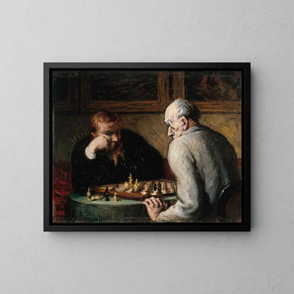 Schachspieler - Honoré Daumier — gerahmtes Bild an der Wand