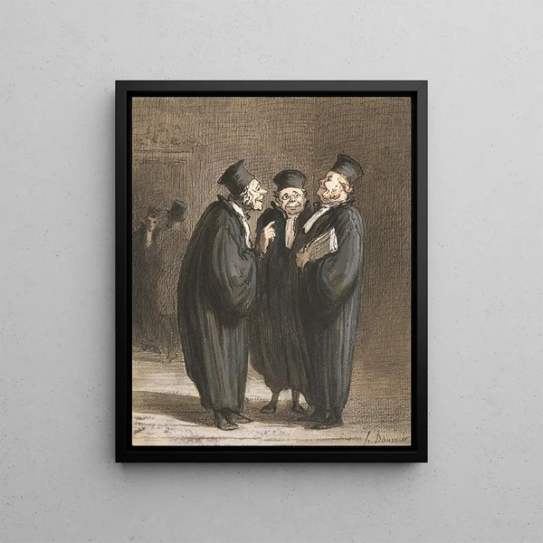 Die drei Richter - Honoré Daumier — gerahmtes Bild an der Wand