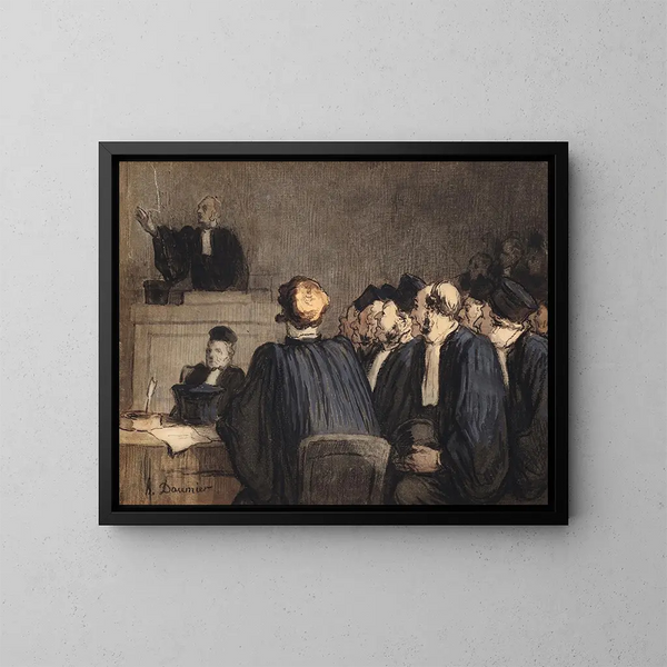 Gerichtsszene - Honoré Daumier — gerahmtes Bild an der Wand