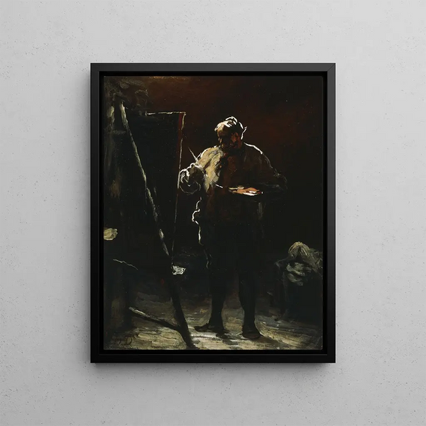 Der Maler an seiner Staffelei - Honoré Daumier — gerahmtes Bild an der Wand