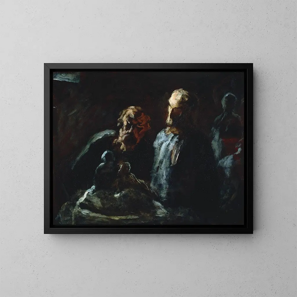 Zwei Bildhauer - Honoré Daumier — gerahmtes Bild an der Wand