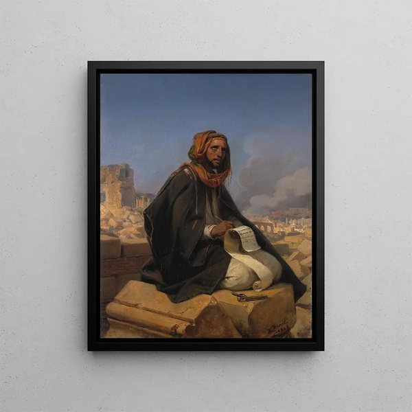 Jérémie auf den Ruinen Jerusalems - Horace Vernet — gerahmtes Bild an der Wand