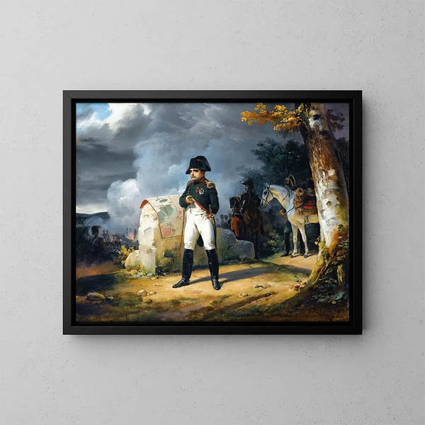 Napoléon an Charleroi, Juni 1815 - Horace Vernet — gerahmtes Bild an der Wand