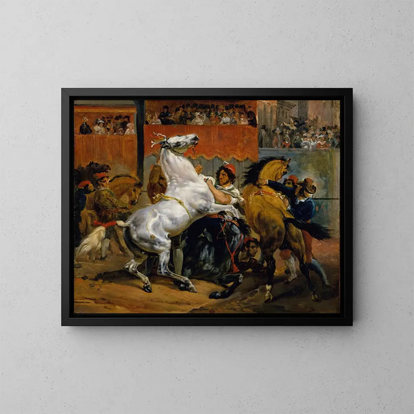 Das Abreiten der unbesetzten Pferderennen - Horace Vernet — gerahmtes Bild an der Wand