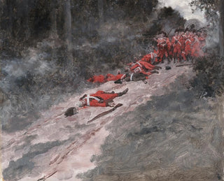 Die Niederlage von Braddock, Schlacht am Monongahela - Howard Pyle — Ansicht des Kunstwerks