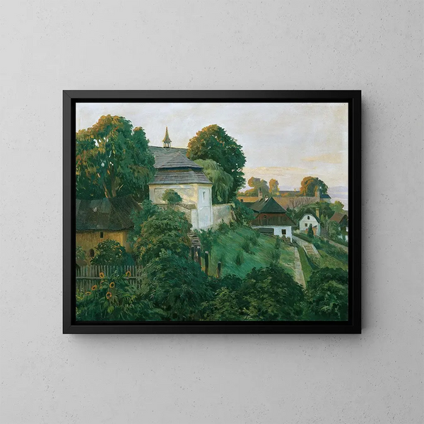 An der Mauer des Klosters in Opocno - Hubert Landa — gerahmtes Bild an der Wand