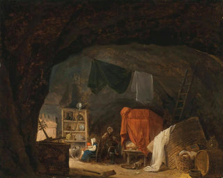 Hubert Robert - A Family In A Cave Interior.webp
