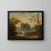Ansicht des Parks von Ermenonville mit dem Grab von Jean-Jacques Rousseau und dem Tempel der Philosophie - Hubert Robert — gerahmtes Bild an der Wand