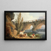 Brücke über einem Wasserfall - Hubert Robert — gerahmtes Bild an der Wand