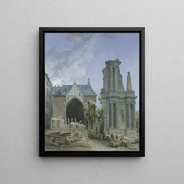 L'Église des Feuillants en démolition - Hubert Robert — gerahmtes Bild an der Wand