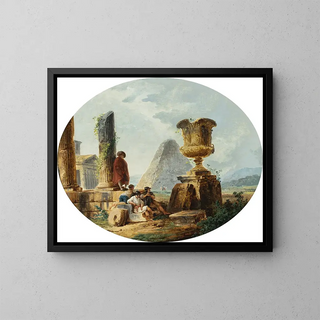Hubert Robert - Landscape with soldiers and a pyramid.webp