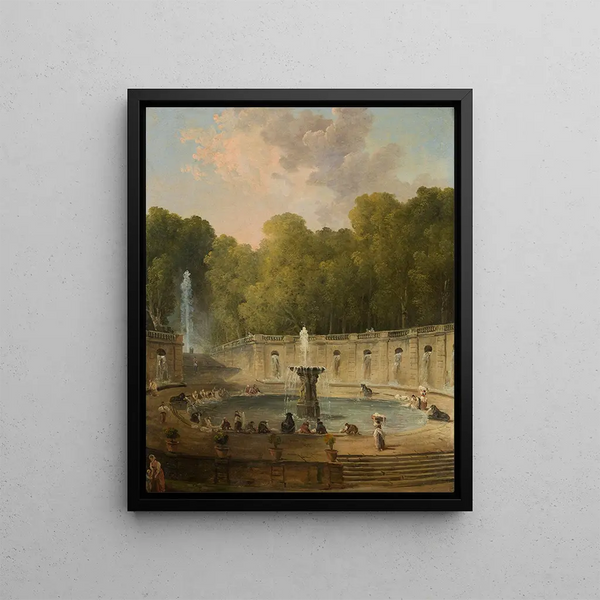 Lavandières dans un parc - Hubert Robert — gerahmtes Bild an der Wand