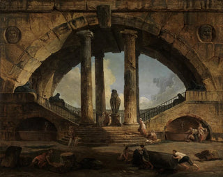 Fantasieansicht der römischen Stadt - Hubert Robert — Ansicht des Kunstwerks