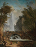 Treppe und Brunnen im Park einer römischen Villa - Hubert Robert — Ansicht des Kunstwerks