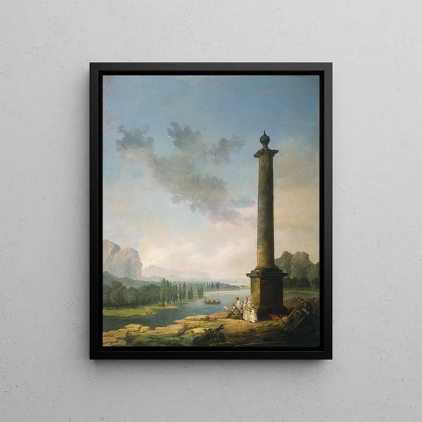 Die Säule - Hubert Robert — gerahmtes Bild an der Wand